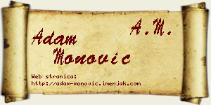 Adam Monović vizit kartica